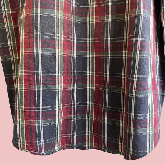 Woods &‎ Gray Shirt Mens M Red Plaid Linen Blend Short Sleeve Button Down Top - Picture 8 of 10